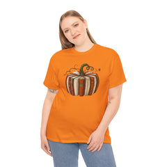 Autumn-Themed Pumpkin Book Tee, Cozy Fall Shirt, Halloween Apparel, Literary Gift, Unisex Comfortable T-Shirt