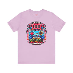 100 Days of School Complete - Unisex Short Sleeve Tee | Elementary School Holiday, Teacher Apparel, Kids Motivation, Days Checked Off