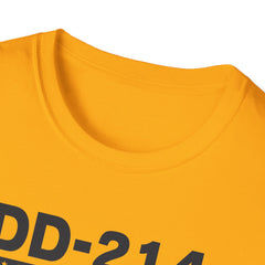 DD-214 Alumni with American Flag  Unisex Softstyle T-Shirt