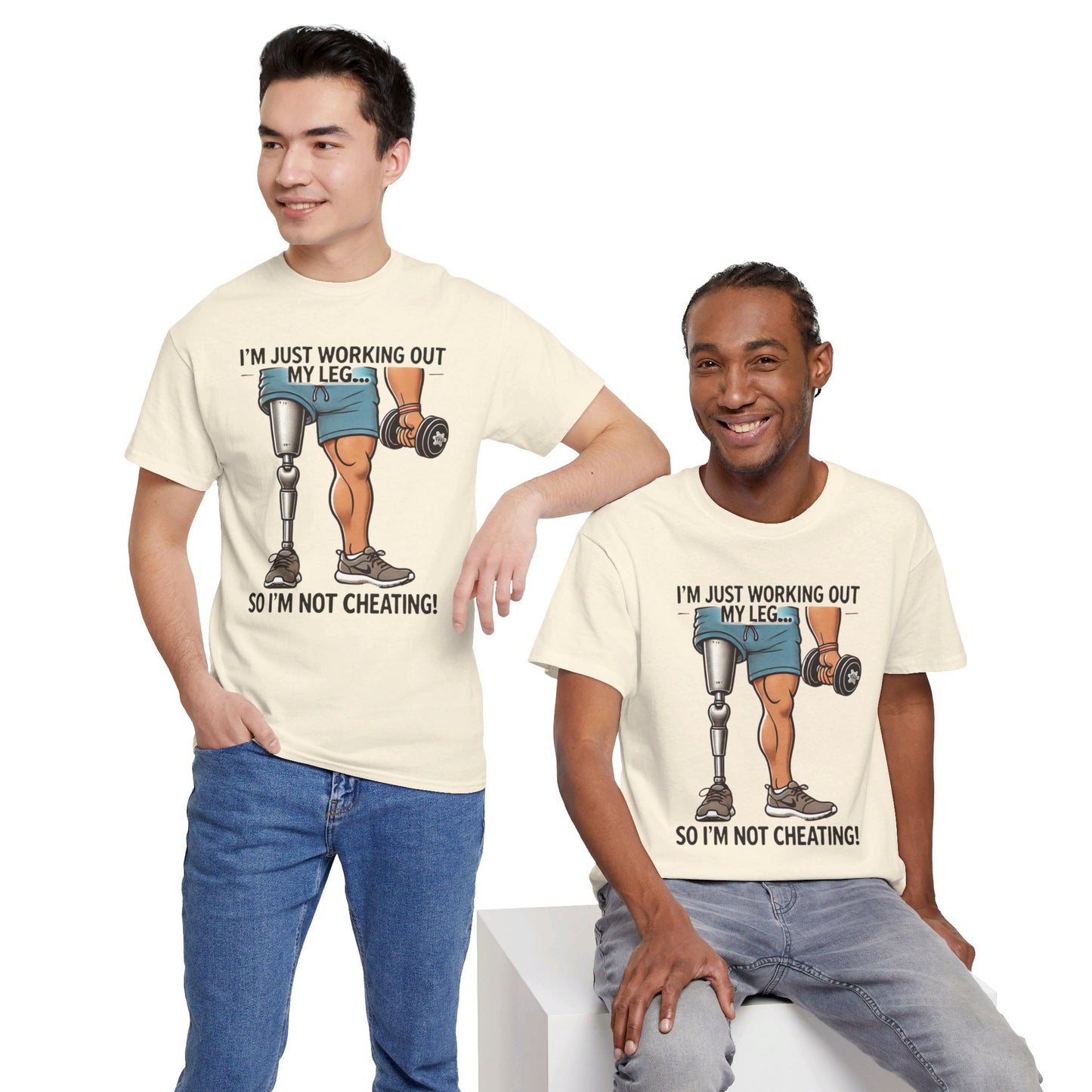 I'm Just Working Out My Leg Amputee Humor - Unisex Garment-Dyed T-shirt