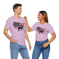 Red White and Blue Farmer Graphic, Unisex Jersey Short Sleeve Tee