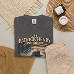 USS Patrick Henry SSBN 599 Submarine T-Shirt with a quote from its namesake