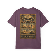 From Shore To Shore Lighthouse Series T Shirt -  Scenic Vintage Postage Stamps