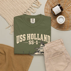 USS Holland SS-1 Submarine Vintage Graphic T-Shirt — Navy History Tee