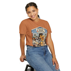 Pitbull Added "Who Let the Dogs Out?" Baldwin Harbor Animal Hospital Cute Vet Clinic T Shirt