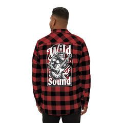 Wild Sound Wolf Guitarist Graphic - Unisex Flannel Shirt
