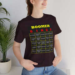 FUNNY BOOMER BINGO - Unisex Jersey Short Sleeve Tee