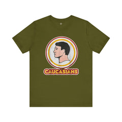 Graphic Tee - Funny Caucasians Satire Head Shot Unisex Jersey Short Sleeve Tee
