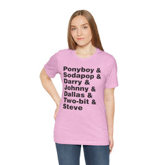 The Outsiders Shirt, Greasers Characters Shirt, Unisex Jersey Short Sleeve Tee