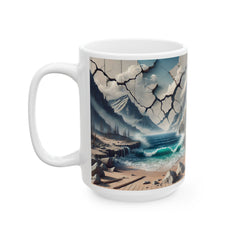 Serene Ocean Beach Nature-Inspired Ceramic Mug - 11oz & 15oz Options