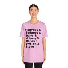 The Outsiders Shirt, Greasers Characters Shirt, Unisex Jersey Short Sleeve Tee
