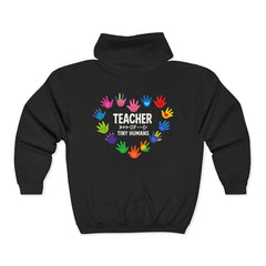 Colorful Teacher Of Tiny Humans Zippered Hoodie