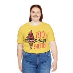 100 Days of School Unisex Tee | Elementary School, Ice Cream, Teacher Apparel