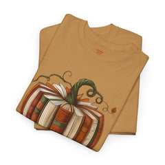 Autumn-Themed Pumpkin Book Tee, Cozy Fall Shirt, Halloween Apparel, Literary Gift, Unisex Comfortable T-Shirt