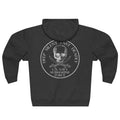 USN Submarine Veteran Unisex Premium Full Zip Hoodie, Submarine Breast Insignia on front, Skull and Crossed Cutlasses on Back