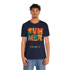 Summer Graphic Tee — Colorful Tropical "SUMMER" Typography T-Shirt