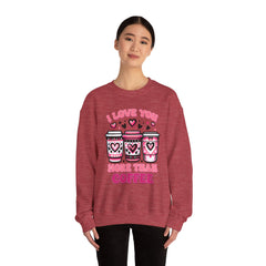 Woman's I Love You More Than Coffee Valentine - Unisex Heavy Blend™ Crewneck Sweatshirt