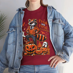 Freaky And Feral Halloween Raccoon! Graphic Unisex Heavy Cotton Tee