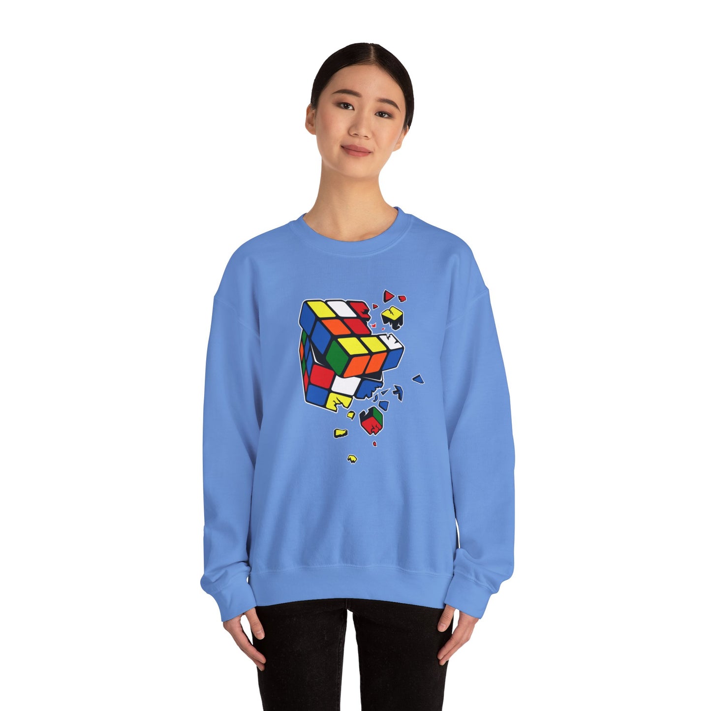 Cracked Rubik's Cube Unisex Heavy Blend™ Crewneck Sweatshirt