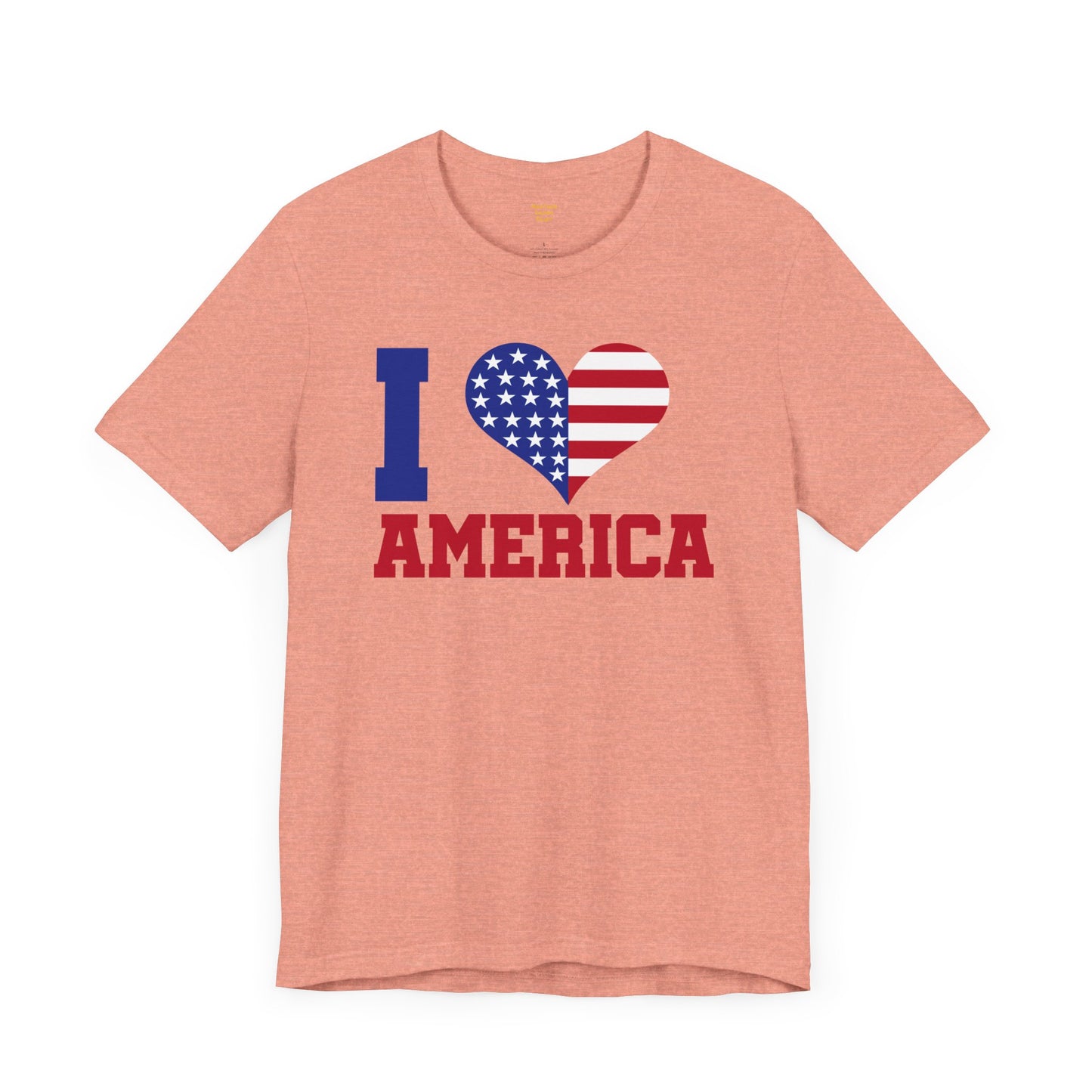 I Love America Heart Graphic, Unisex Jersey Short Sleeve Tee