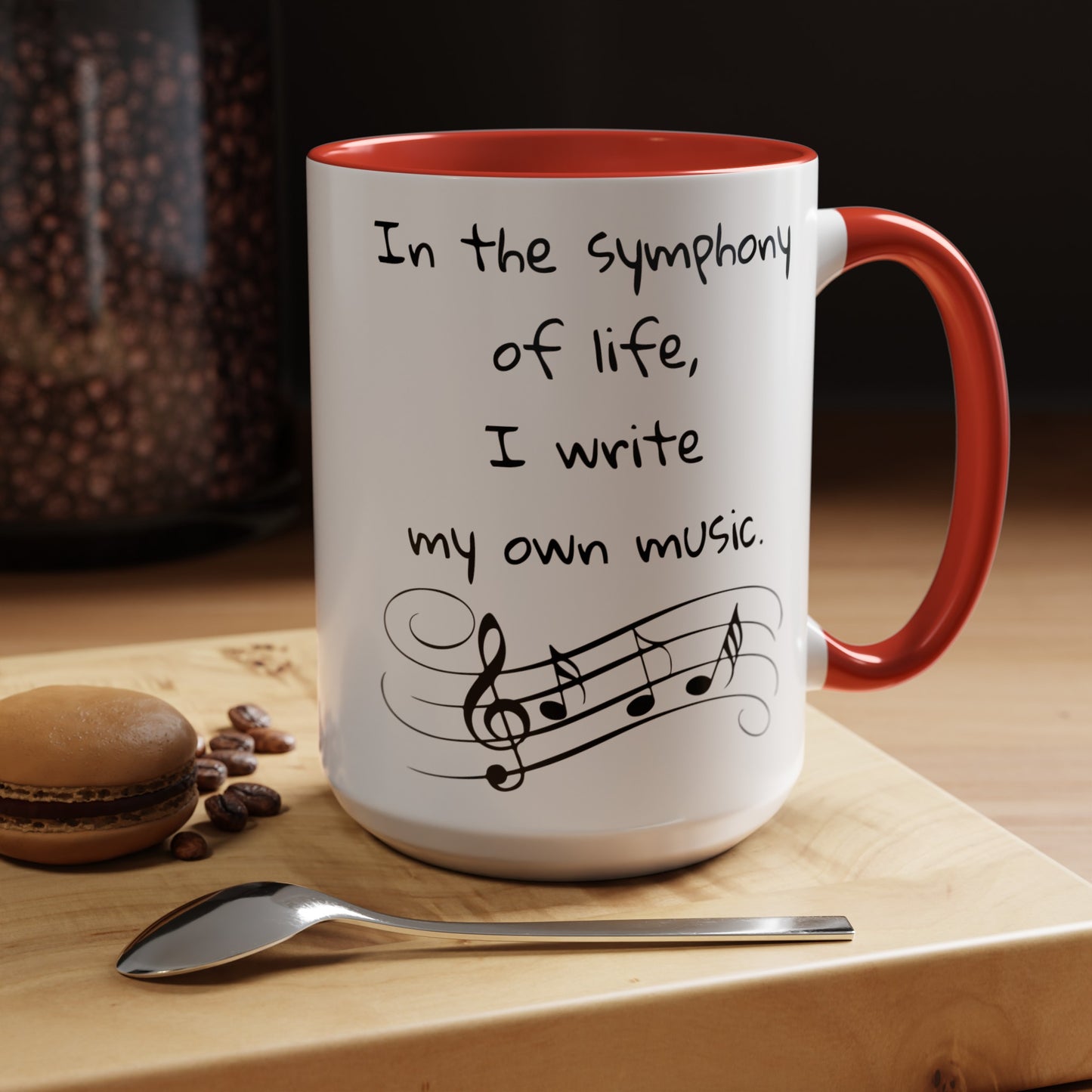 Life symphony mug, music lover gift, ceramic coffee mug, inspirational quote mug, white ceramic mug, 11oz mug, 15oz mug, musician gift, gift for composer, motivational mug, unique coffee mugs, custom quote mugs.