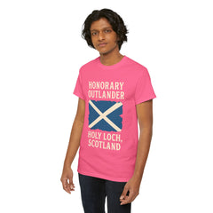 Honorary Outlander Heavy Cotton Tee, Holy Loch Scotland Shirt, Outlander Fan Gift, Casual Tee, Travel Souvenir, Unisex T-Shirt