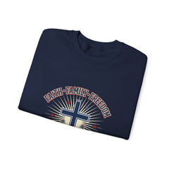 Faith • Family • Freedom Sweatshirt | Patriotic Faith-Based July 4th