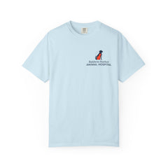 Front Logo Back Graphic Baldwin Harbor Animal Hospital "Who Let the Dogs Out?" Graphic Tee