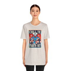 Chill The Fourth Out,Cowgirl Graphic, Unisex Jersey Short Sleeve Tee
