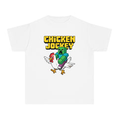Youth Chicken Jockey Tee - Fun Minecraft-Inspired Graphic T-Shirt for Kids