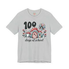 100 DAYS OF SCHOOL Toadstool House - Unisex Short Sleeve Tee | Elementary School Holiday, Teacher Apparel, Kids Motivation, Teacher Sarcasm