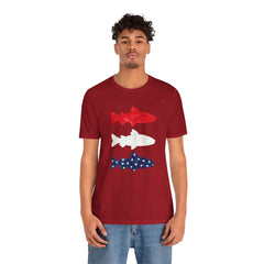 Patriotic Trout T-Shirt — Red White & Blue Fish Tee