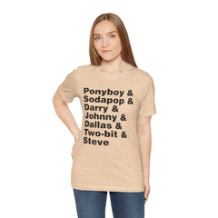 The Outsiders Shirt, Greasers Characters Shirt, Unisex Jersey Short Sleeve Tee