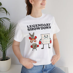 Legendary Showdown Rock Paper Scissors Funny Graphic Tee