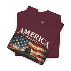 America 250th Submarine 125th Flag T-Shirt — Vintage USA Military Tee