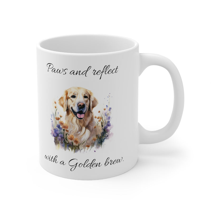 Golden retriever mug, dog lover gift, life is golden mug, ceramic dog mug, gift for her, gift for him, dog dad, dog mom, animal lover mug