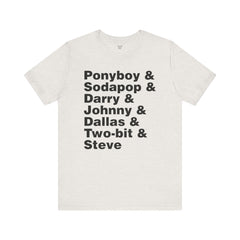 The Outsiders Shirt, Greasers Characters Shirt, Unisex Jersey Short Sleeve Tee