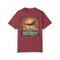 Unisex Jetliner Sunset Graphic T-Shirt - Travel Theme Tee