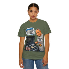 Grill Master Grandpa Funny BBQ T-Shirt — "Whoops! Pretending to Grill for a Photo" Graphic Tee