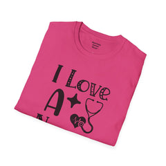 I Love A Nurse - Unisex Softstyle T-Shirt | Nurse Awareness,Gift For Him,Scrubs Lover,Hospital Staff,Gift For Her,RN, Registered Nurse