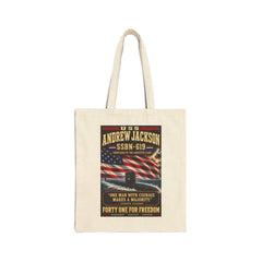 Tote Bag — USS Andrew Jackson SSBN-619 Patriotic Submarine Canvas Tote ("One Man With Courage Makes A Majority")