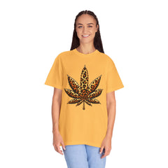 Vintage Leopard Cannabis Leaf T-shirt — Weed Lover Stoner Gift