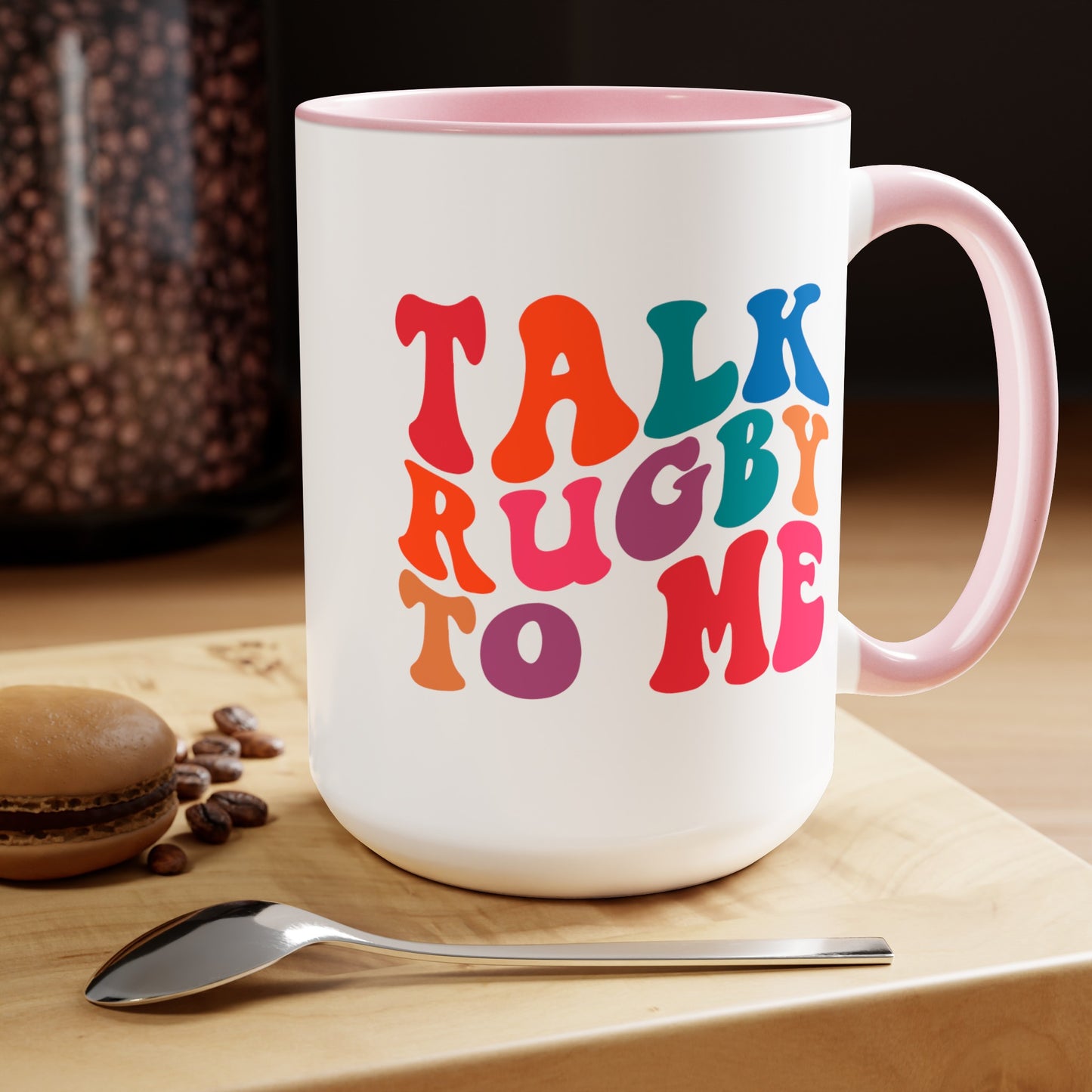 Talk Rugby To Me 15 oz Mug,Rugby mug,rugby coffee mug,rugby fan gift,scrum lover gift,hooker rugby gift,ruck fan gift,rugby player present