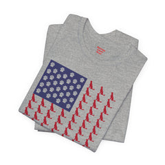 Personalized Dog Silhouette on American Flag - Tell us your dog breed, Unisex Short Sleeve Tee, Golden Retriever Silhouette Shown, Patriotic Shirt, Patriotic Pooch