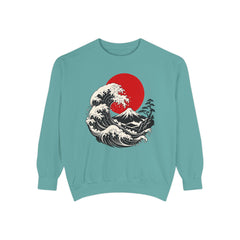 Japanese Wave and Red Sun Comfort Colors Sweatshirt