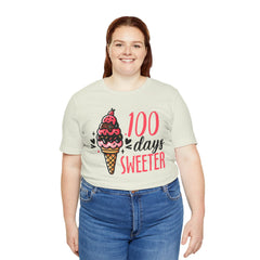 100 Days of School Unisex Tee | Elementary School, Ice Cream, Teacher Apparel