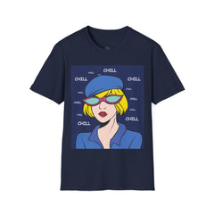 Chill Girl Unisex Softstyle T-Shirt  Pop Art Girl Wearing Sunglasses
