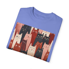 Cute Cat Print Unisex Garment-Dyed T-Shirt - Comfort Colors Soft Perfect for Animal Lovers and Casual Days
