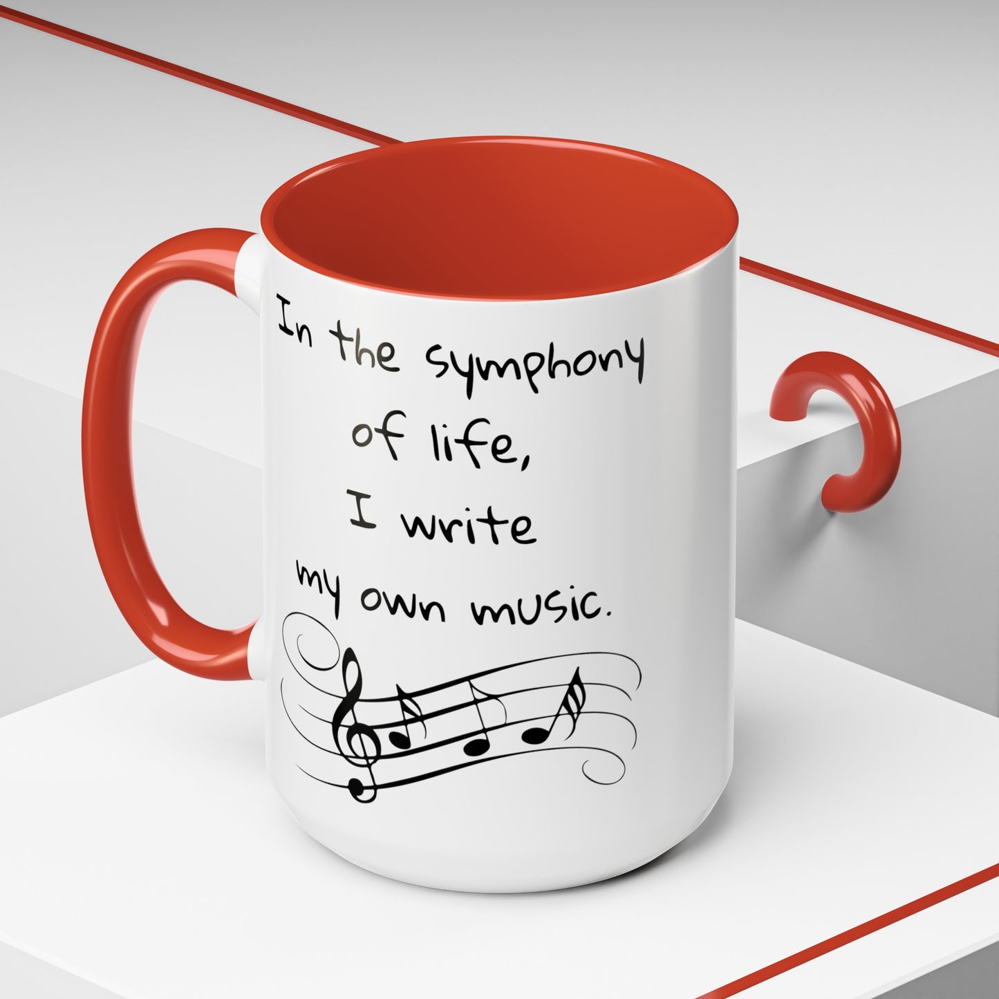 Life symphony mug, music lover gift, ceramic coffee mug, inspirational quote mug, white ceramic mug, 11oz mug, 15oz mug, musician gift, gift for composer, motivational mug, unique coffee mugs, custom quote mugs.