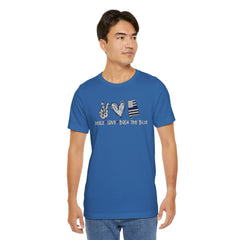 Peace Love Back The Blue in Alabama, Graphic Unisex Short Sleeve Tee